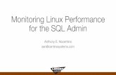 Monitoring Linux Performance for the SQL Server Admin · system resources •Scheduling of I/O both network and disk •Allocation of memory to various system objects •Scheduling