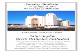 Sunday Bulletin - Saint Sophia Cathedral, Los AngelesAug 05, 2012  · Sunday Bulletin . 5. th. of August 2012 . 9. th. Sunday of Matthew “God’s people, serving God’s people”
