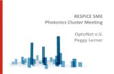 RESPICE SME Photonics Cluster Meeting OptoNet e.V. Peggy ... · optonet e.v. peggy lerner. best practice example master+ talent promotion program for master’s students of photonics.