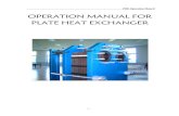 OPERATION MANUAL FOR PLATE HEAT EXCHANGER€¦ · This operation manual for plate heat exchanger should be looked upon as your indispensable guide when adopting plate heat exchangers
