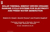 SOLAR THERMAL ENERGY DRIVEN ORGANIC RANKINE ...SOLAR THERMAL ENERGY DRIVEN ORGANIC RANKINE CYCLE SYSTEMS FOR ELECTRICITY AND FRESH WATER GENERATION 2/18 Desai N.B., Pranov H., and