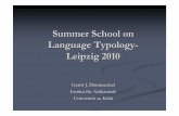 New Summer School on Language Typology- Leipzig 2010 · 2015. 3. 17. · marker as a definiteness marker, rather than an ergative case marker. This analysis seems unwarranted, because