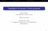 Topological full groups of 騁ale groupoidsmatui/1210oberwolfach.pdf · Preliminaries General results Minimal Z-actions One-sided SFT Etale groupoids A groupoid G is etale if the