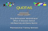 New Quotas - United States Department of Justice · 2016. 7. 28. · • Schedule III, IV and V (CIII, CIV, CV)– • Substances with medical utility in the U.S. and high (CIII)