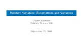 Charlie Gibbons Political Science 236 September 22, 2008gibbons.bio/courses/ps236/Expectations.pdf · Political Science 236 September 22, 2008. Outline 1 Expectations Of Random Variables