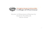 Doctor of Pharmacy (Pharm.D.) Student Handbook 2019-2020...2019/09/16  · Doctor of Pharmacy (Pharm.D.) Student Handbook 2019-2020 2 This handbook is an informational resource for