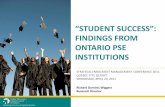FINDINGS FROM ONTARIO PSE INSTITUTIONS · • The Benefits of Greater Differentiation of Ontario’s University Sector (October 2010) ... (literacy and numeracy) –Diverse Students