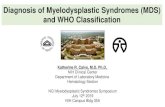 Diagnosis of Myelodysplastic Syndromes (MDS) and WHO ... · 19/12/2007  · Before a diagnosis of MDS is rendered all other causes of cytopenias or dysplastic features must be excluded