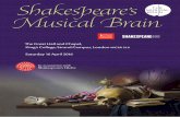 Shake eare ’s Musical Brain · that Shakespeare’s language affects brain responses including discussion about the Shakespearian functional shift. The aesthetic and emotional effects