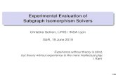 Experimental Evaluation of Subgraph Isomorphism Solvers€¦ · Experimental Evaluation of Subgraph Isomorphism Solvers Christine Solnon, LIRIS / INSA Lyon GbR, 19 June 2019 Experience