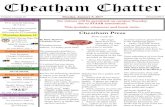 Cheatham Chatter - Allen Independent School District€¦ · Cheatham Chatter . Monday, January 9, 2017 . #YouArePTA . Monday, January 16 . Tuesday, January 10 . ... See page 4 for