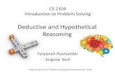 New CS 2104 Introduction to Problem Solvingpeople.cs.vt.edu/prsardar/slides/L16_DeductiveReasoning.pdf · 2017. 10. 29. · The day before yesterday you did not get home until yesterday;