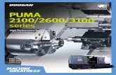 PUMA 2100/2600/3100 series - Doosan Machine Tools Россия€¦ · N.m (ft-lbs) PUMA 2100 / PUMA 2600 Belt 4500 7.5 (10) 85 (61) Built-in type spindle ( only for Y/SY model) Belt