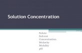 Solution Concentration - Ms. Thompson's Chemistry Site!! · 1 1000mL 1L solution 1mol C 12 H 22 O 11 170g C 12 H 22 O 11 Use Molarity to make Solutions •We can use Molarity to prepare