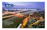 The Critical Materials Company...2015 Investor Day CFO Presentation June 25, 2015 2 Table of Contents Q1 2015 Financial Highlights 4 Currency Translation Effect 5 AMG Q1 2015 At a