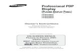 Professional PDP Display (PLASMA DISPLAY PANEL · 1 Assemble the PDP Display with the stand and firmly secure the PDP Display using 4 screws provided. Two or more people should carry