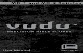 New Contents · 2020. 5. 28. · The Vudu 2.5-10 and 3.5-18 riflescopes with MD1 reticle uses 0.1 mrad per click adjustments that subtend to 1cm at 100 meters (0.36 inches at 100