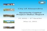 City of Alexandria...City of Alexandria, Virginia rdFY 2015 3 Quarter Capital Projects Status Report Adult Detention Center HVAC Replacement..... 4-9 Emergency Operations Center/Public