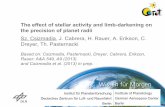 The effect of stellar activity and limb-darkening on the ...iac.es/congreso/cw11/media/presentations/Csizmadia.pdf · Calculation shows (Csizmadia et al. 2013, A&A 549, A9): to measure