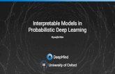 Interpretable Models in Probabilistic Deep Learning · Interpretability of (Probabilistic) Deep Learning Post-hoc interpretability: (humans) can obtain useful information about model’s