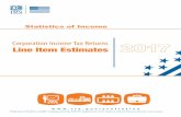 Corporation Income Tax Returns Line Item Estimates · Form 1120. Items unique to specific 1120 Series forms are shown separately on the specific return type. 1120 Series forms included