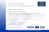 Certificate of Accreditation - NQA · 17021-1:2015 - Conformity assessment – Requirements for bodies providing audit and certification of management systems Initial Accreditation: