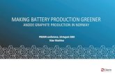 MAKING BATTERY PRODUCTION GREENER · Elkem’s role in the lithium-ion battery value chain Elkem is a producer of active anode materials; synthetic graphite and silicon Elkem is a
