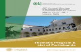 Thematic Program & List of Participantsconference.unisalento.it/ocs/public/conferences/1... · 17:30 Variational Structural and Material Stability Analysis in Finite Electro-Magneto-Mechanics