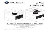 parts, LPG, LPG-2E Illustrated Parts Catalog · LPG. LPG-2E. OFF/STOP. 1. Place filter into funnel and slide funnel into rails.2. Momentarily push the switch to "START" position.3.