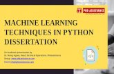 Machine Learning Techniques in Python Dissertation - Phdassistance