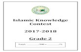 Islamic Knowledge Contest - Al-Huda Verdun · The greatest Surah in the Quran is Al-Fatiha 8. he word “ uran” means “that which is recited” 9. he longest surah in the ur’an