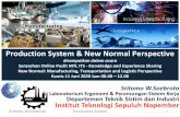 New Production System & New Normal Perspective · 2020. 6. 18. · Mass Lean Flexible Reconfigurable Production/Operation Obyektif : Interchangeable Parts Manajemen Produksi/Operasi