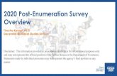 2020 Post-Enumeration Survey Overview...2020CENSUS.GOV History 1950: First Post-Enumeration Survey of Census • Response to a report comparing demographic analysis estimates to the