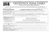 CRYSTALS AND CABSCRYSTALS AND CABS · CRYSTALS AND CABSCRYSTALS AND CABS October 2015 Volume 15 Issue 11 The deadline to get info to me for publica-tion will be the 3rd Saturday of