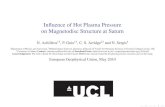 Influence of Hot Plasma Pressure on Magnetodisc Structure ...ucapnac/posters/nach_egu_2010.pdfInﬂuence of Hot Plasma Pressure on Magnetodisc Structure at Saturn N. Achilleos13, P.