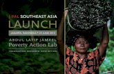 J-PAL SoutheASt ASiA LAuh...Yang terhormat tamu undangan Peresmian J-PAL Southeast Asia, Misi J-PAL -- untuk menanggulangi kemiskinan dengan memastikan bahwa kebijakan didasarkan pada