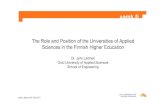 the role and position of the universities of applied ... · • Universities of applied sciences (known also as polytechnics) promoting professional or work-related higher education