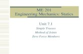 ME 201 Engineering Mechanics: Staticsemp.byui.edu/MILLERG/ME 201/Supplemental Material...Solution Solution: 1-FBD 2-Support Reactions 3-Joint FBDs ¦ F y 0 AD kNT AB kNC 4.10.777 ¦