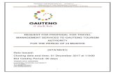 REQUEST FOR PROPOSAL FOR TRAVEL MANAGEMENT …€¦ · REQUEST FOR PROPOSAL NO. _GTA/SH/01_____ Appointment of Travel Management Company To Provide Travel Management Services to [Gauteng