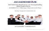 SIT50416 Diploma of Hospitality Management · 2017. 2. 5. · BSBMGT517 Manage Operational Plan This unit describes the skills and knowledge required to develop and monitor implementation