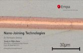 Nano-Joining Technologies...Melting point depression of metals and alloys when confined to the nanoscale Substrate 1 Substrate 2 Metal filler Inert barrier ... Under Study @ Empa Constituents