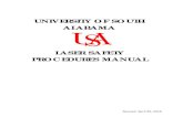 University of South Alabama Laser Safety Procedures Manual · 2018. 9. 6. · f. comply with ANSI Z136.1 and ANSI Z16.3 for laser safety; g. maintain records of the Committee actions