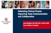 Debriefing Clinical Events: Improving Team Communication ... Clinical Events.pdf•A meta-analysis of team based debriefings after clinical events, showed organizations can improve
