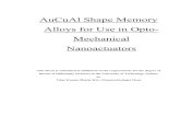 AuCuAl Shape Memory Alloys for Use in Opto-Mechanical ...AuCuAl Shape Memory Alloys for Use in Opto-Mechanical Nanoactuators This thesis is submitted in fulfilment of the requirements