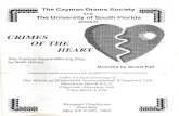 CRIMES OF THE HEART - cds.ky€¦ · CRIMES OF THE HEART Tihe PulitzerAward-WinningPlay by Beth Henley Directed by Stuart Fail Produced by special arrangement with DRAMATISTS PLAY