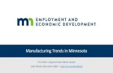 Manufacturing Trends in Minnesota · 12,050 $19.66 $24.09 $29.47 Machinists 11,800 $15.45 $18.69 $23.40 Helpers--Production Workers 11,340 $10.04 $10.97 $12.57 Electrical & Electro-mechanical