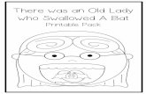 Old Lady Swallowed A Bat BW - Simple Living. Creative Learning...There was an Old Lady who Swallowed A Bat Match what she swallowed to the reason she swallowed it. bat owl cat ghost