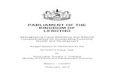 PARLIAMENT OF THE KINGDOM OF LESOTHO speeches/Budget...Budget Speech to Parliament for the 2012/2013 Fiscal Year By Honourable Timothy T. Thahane Minister of Finance and Development