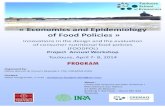 « Economics and Epidemiology of Food Policies · 2014. 12. 15. · Tuesday, April 8, 2014 Workshop on Economics and Epidemiology of food policies 08h30-09h30 Xavier Irz (MTT, Finland),