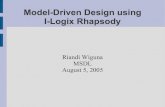 Model-Driven Design using I-Logix Rhapsodymsdl.cs.mcgill.ca/people/riandi/rhaps.pdf · – Rhapsody's Internal Reporter and ReporterPLUS can generate reports in RTF, DOC, HTML, PPT,